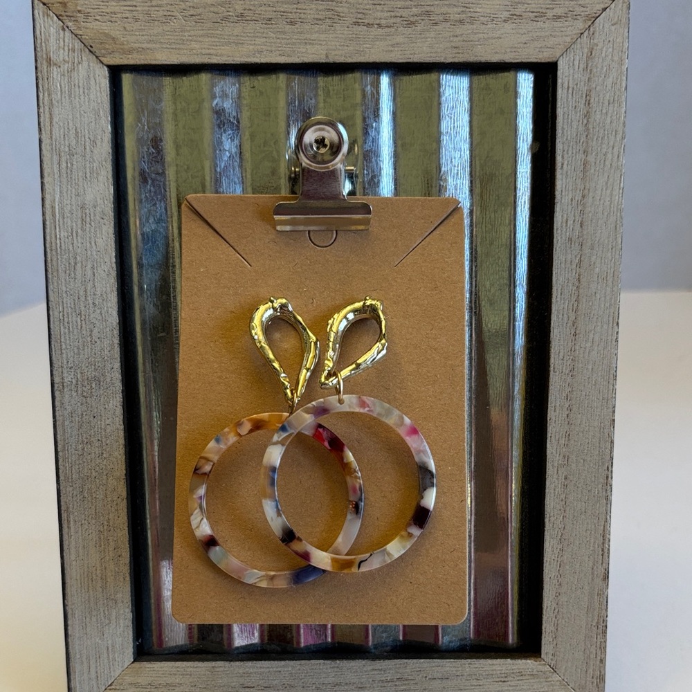 💕5/25💕Multicolor Hoop Earrings with Gold Accents